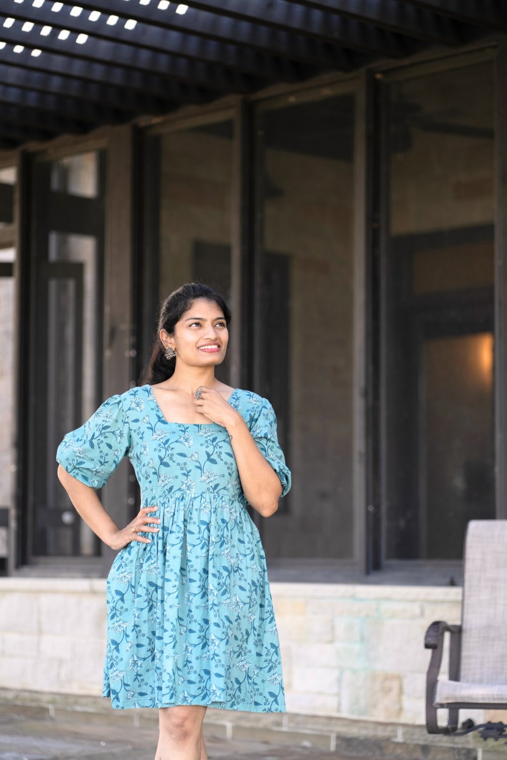 Stylish Floral Short Frock