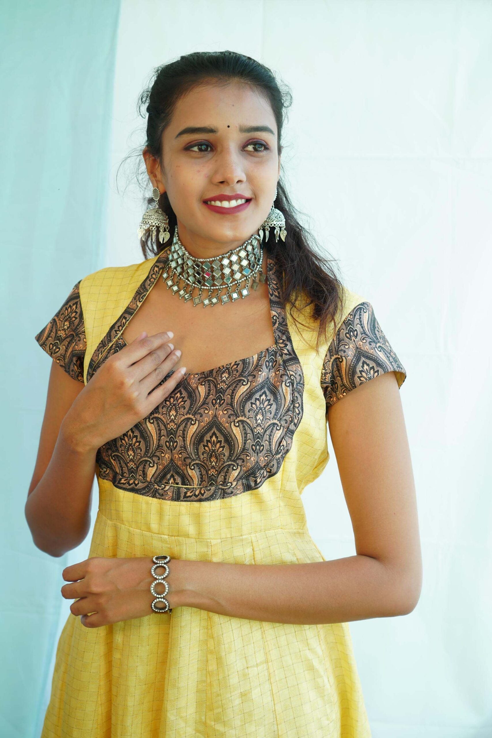 Yellow Sungudi  Dress