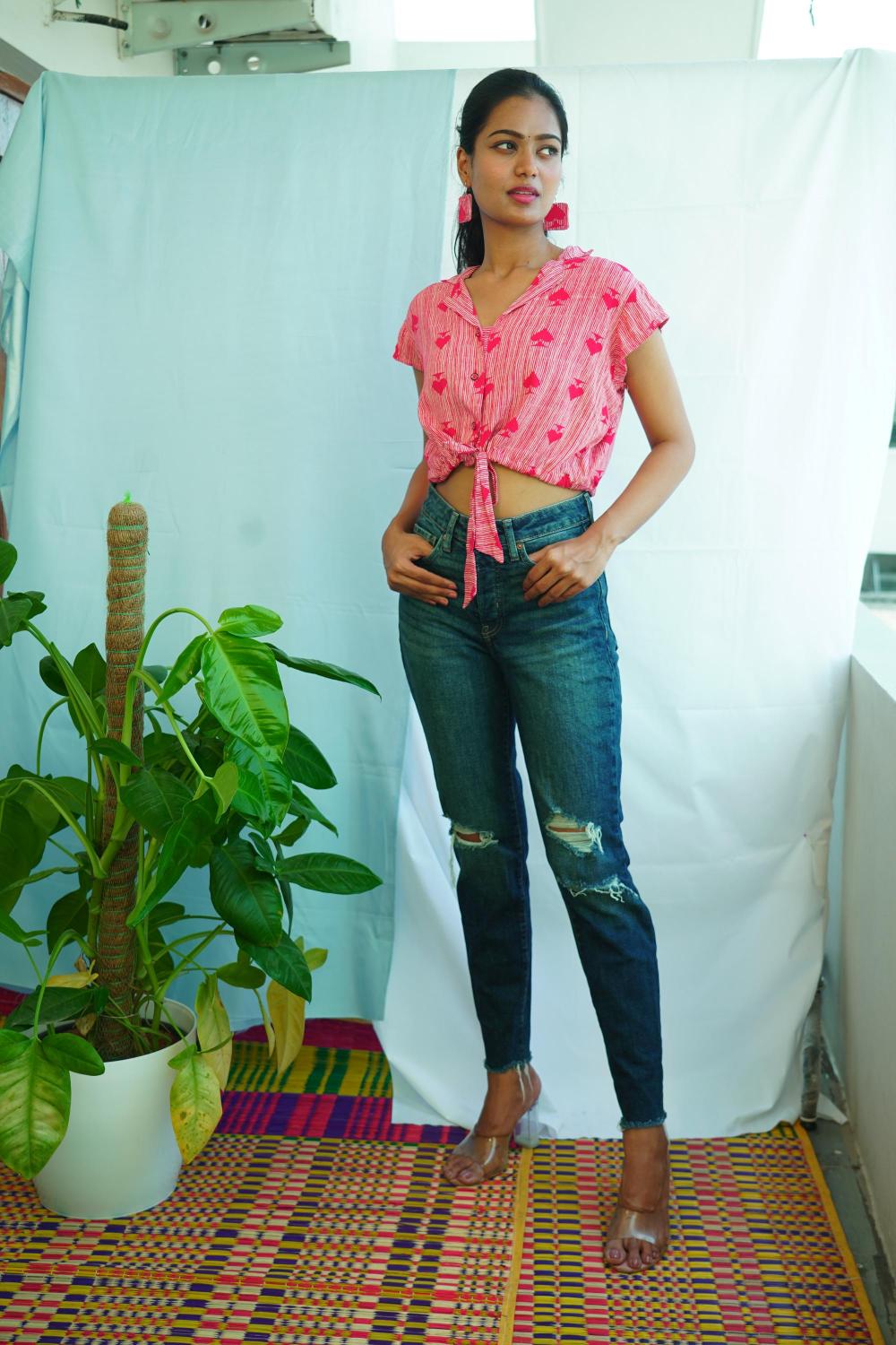 Pink Cotton Crop top