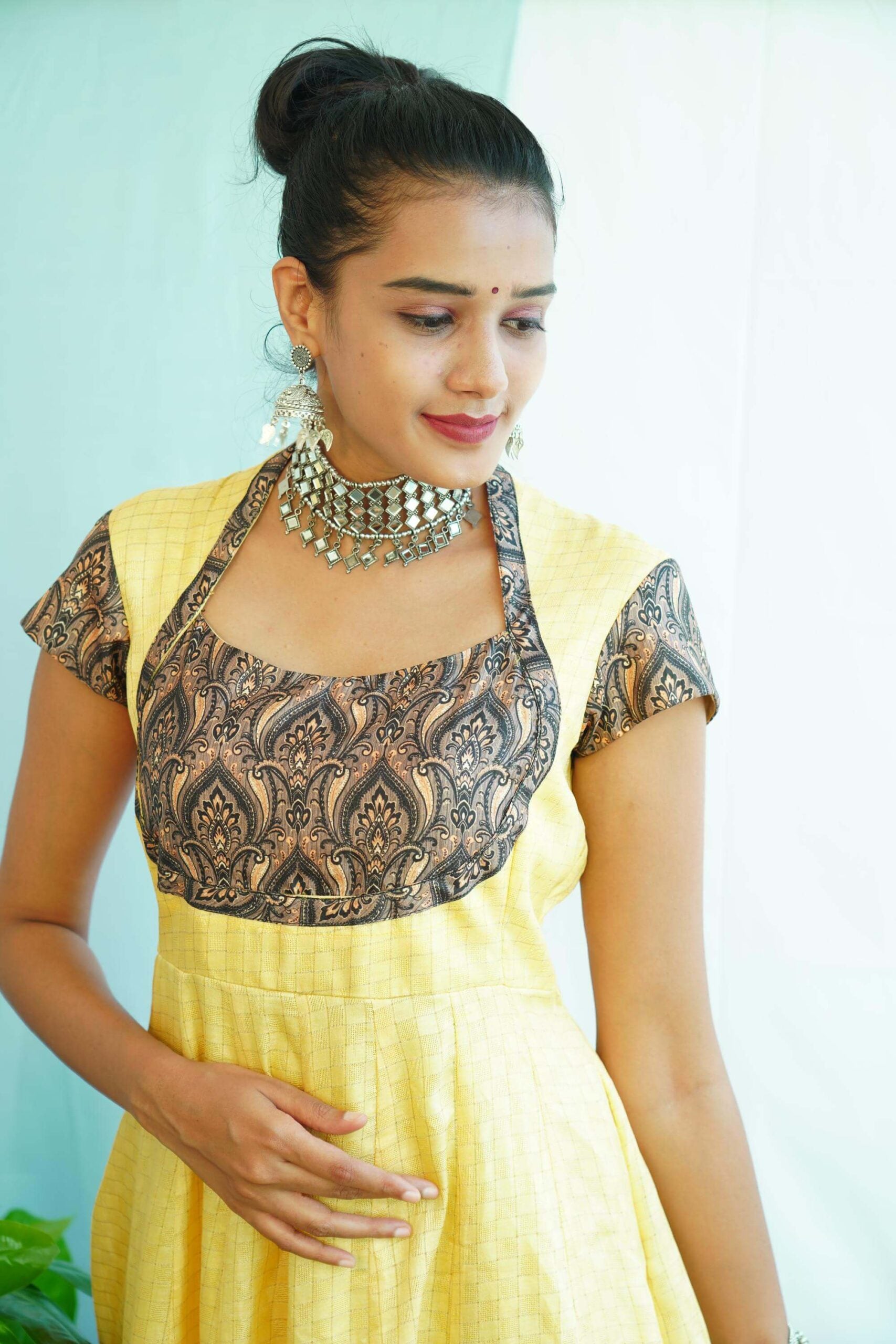 Yellow Sungudi  Dress