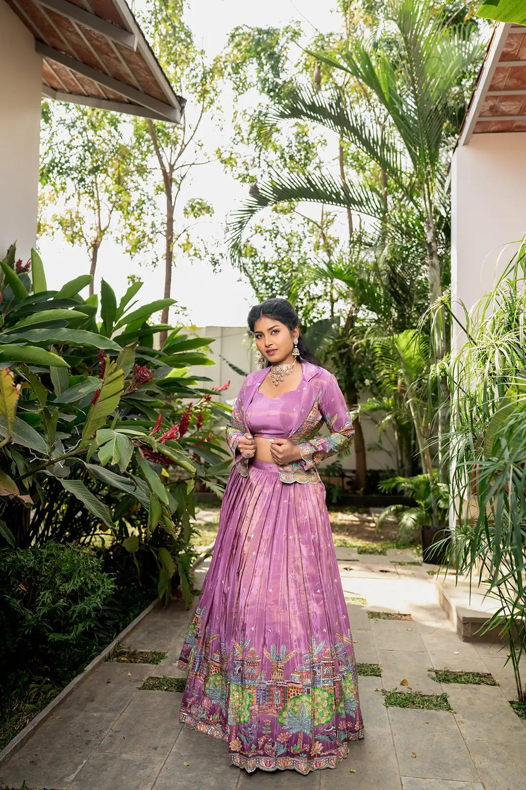 Rajwadi tissue lehanga