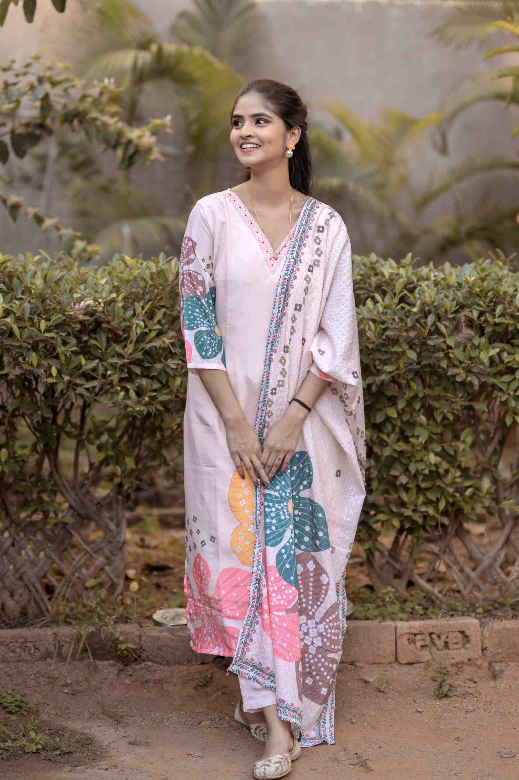 Floral 3 Piece Kurti Set