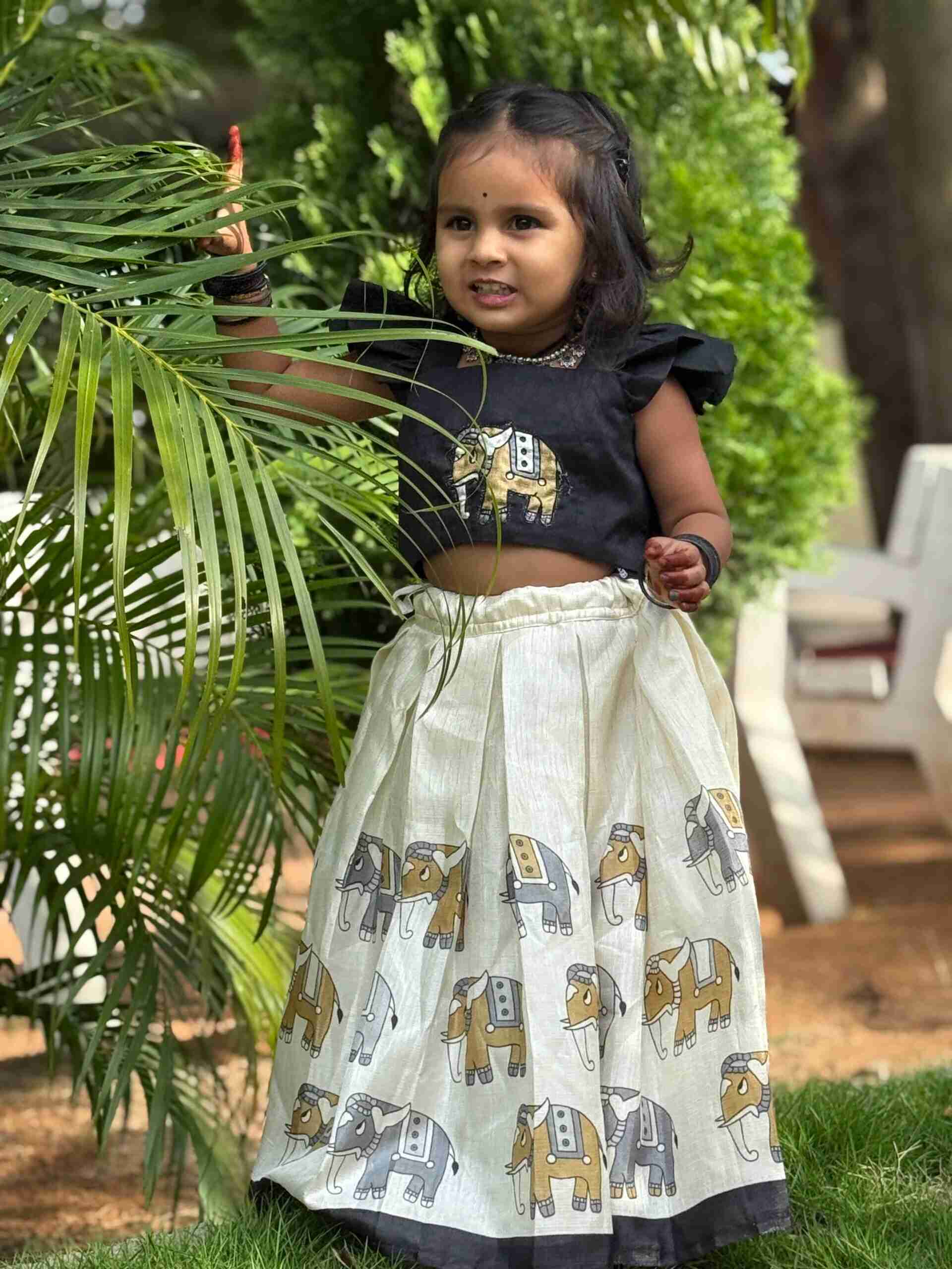 Tusser Kids Lehenga
