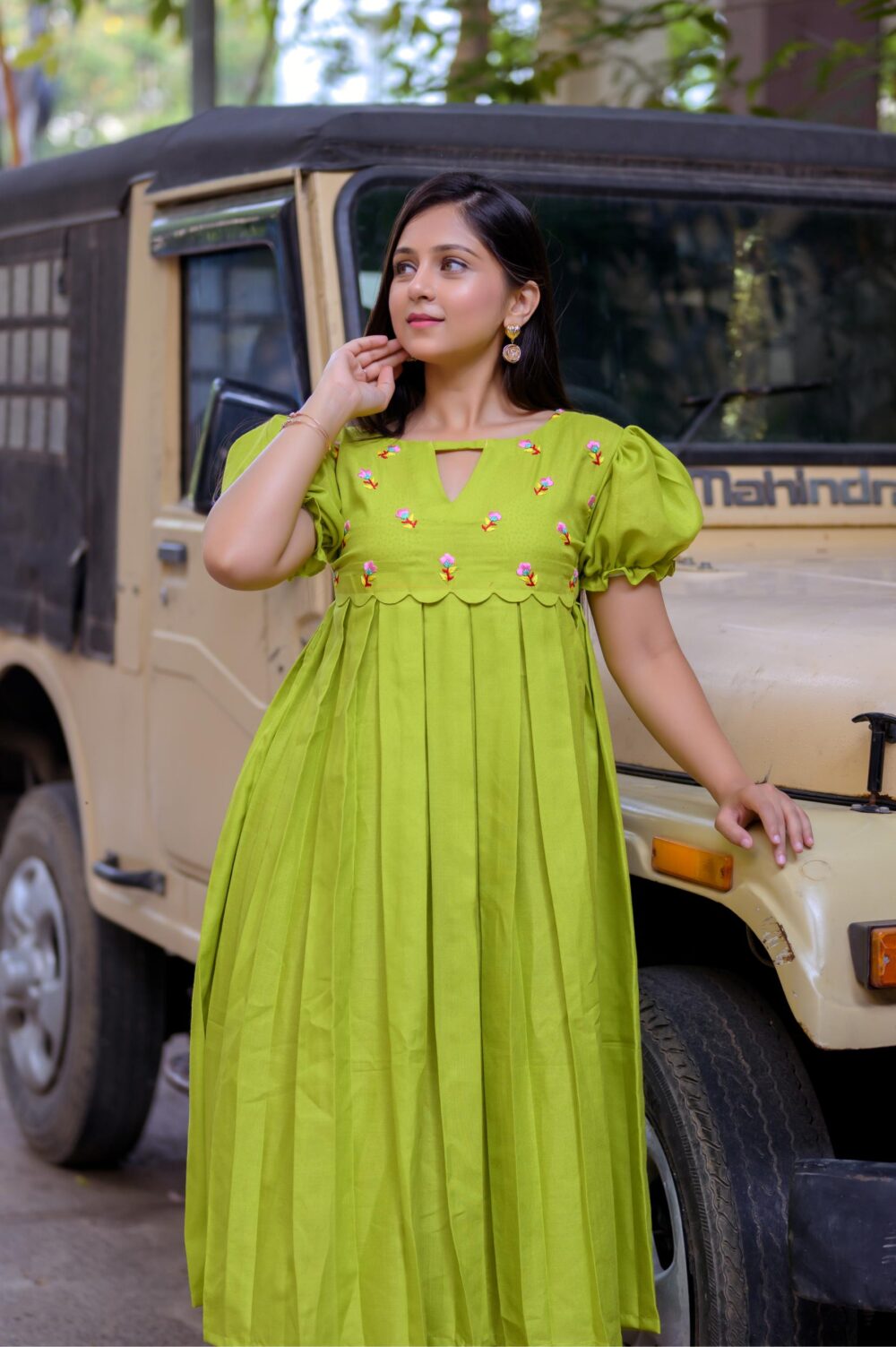 Stylish Green Rayon Top