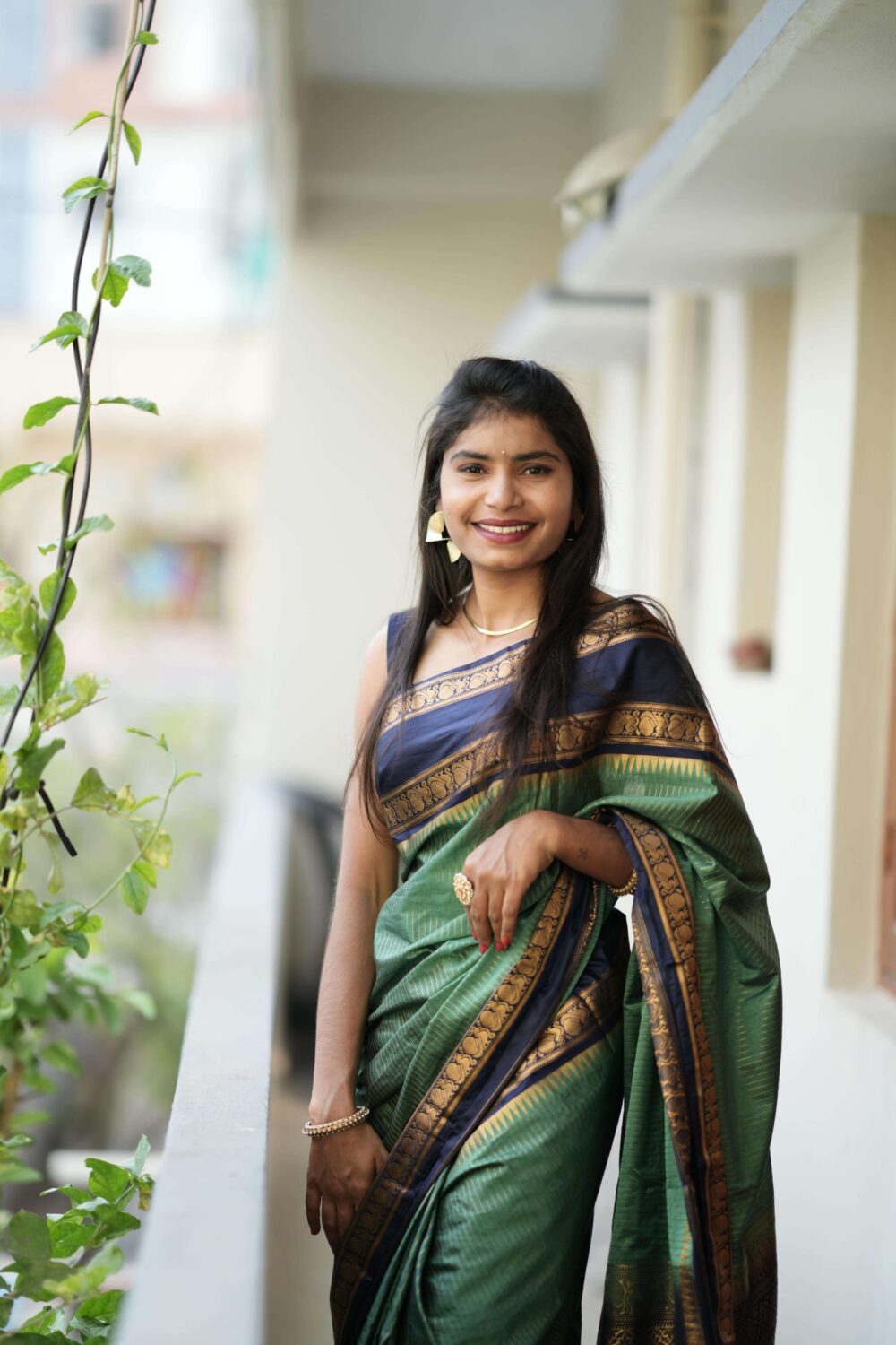 Green Gadwal Saree