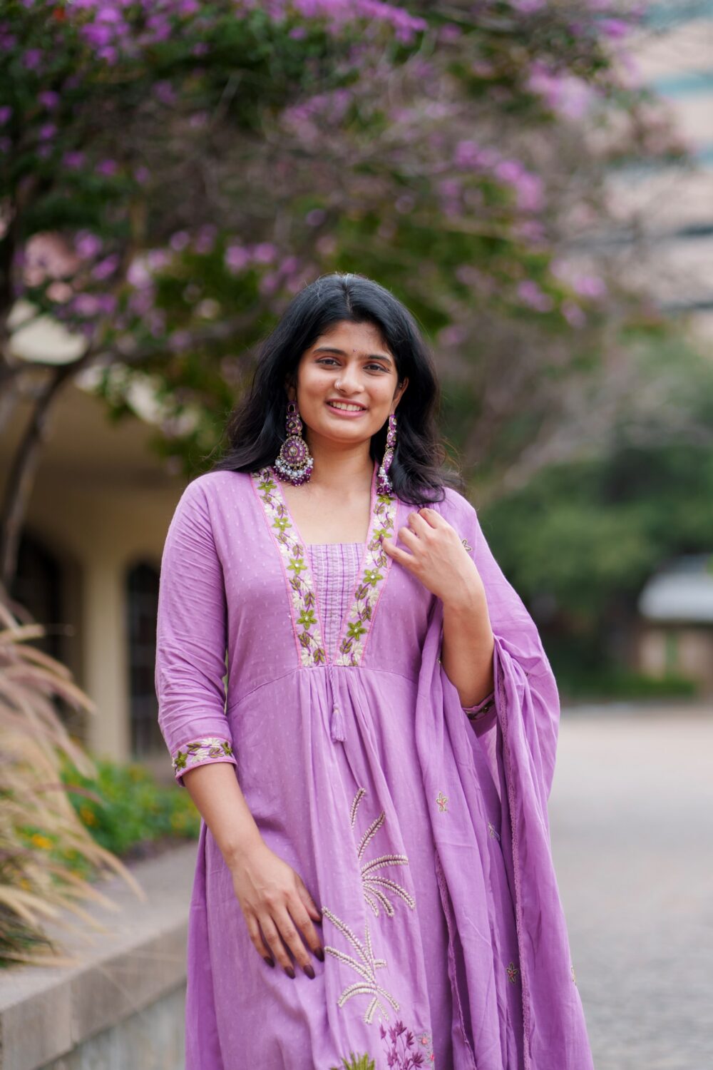 Elegant Lavender Kurti Set - Image 2